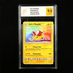 TQG 9.5 MINT+ 2017 Pokemon ENG Ash's Pikachu SM108 Promo - Image 1