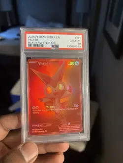 Pokemon TCG Victini Sv: Black Bolt Black White Rare Full Art Holo PSA 10 2025 - Image 1