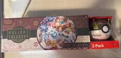 2025 Pokemon TCG Holiday Calendar + Moon Poke Ball Tin - New / Sealed - Image 1