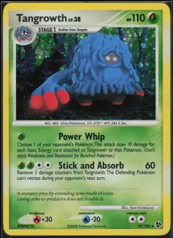 Tangrowth 10/106 Holo Rare Great Encounters Pokemon Lightly Played - Image 1