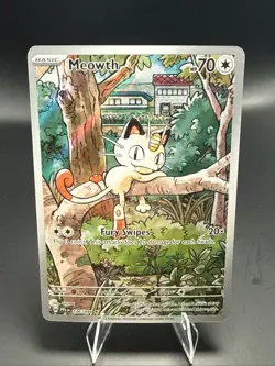 Pokemon TCG Meowth 106/094 Phantasmal Flames Illustration Rare A - Image 1