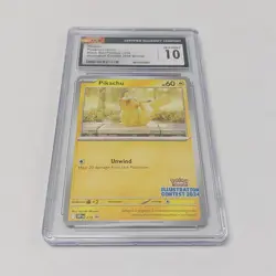 Pokemon TCG 2024 Illustration Contest Pikachu (SVP 214) CGC 10 Gem Mint - Image 1