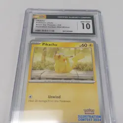 Pokemon TCG 2024 Illustration Contest Pikachu (SVP 214) CGC 10 Gem Mint - Image 4