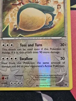 Snorlax ⭐ 77/124 Reverse Holo Rare Fates Collide 2016 Pokemon LP - Image 3