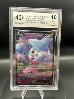 Pokemon TCG - HATTERENE V SWSH055 BLACK STAR PROMO SWORD & SHIELD 2020 - Image 1