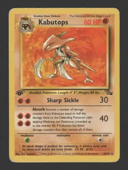Kabutops Fossil 1st Edition 24/62 ENG – Pokemon Card Rare - Image 1
