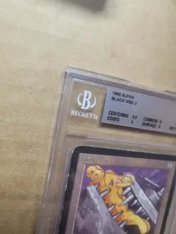 Black Vise ALPHA Magic MTG Beckett Graded 6 EX+ BGS Uncommon 1993 English (9.5C) - Image 2