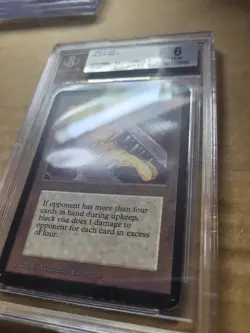 Black Vise ALPHA Magic MTG Beckett Graded 6 EX+ BGS Uncommon 1993 English (9.5C) - Image 4