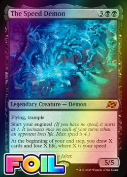x1 The Speed Demon DFT Aetherdrift MTG 105 FOIL MYTHIC M/NM 1x - Image 1