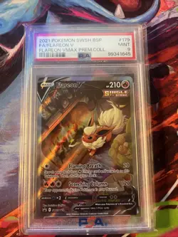 Pokemon Flareon V SWSH179 Full Art Holo Promo Sword & Shield PSA 9 2021 - Image 1