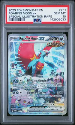 2023 POKEMON PAR EN-PARADOX RIFT #251 ROARING MOON EX PSA 10 - Image 1