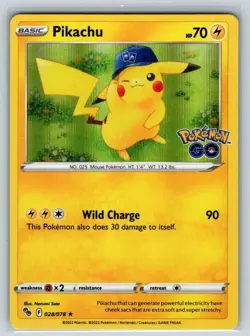Pikachu 028/078 Pokemon GO Holo NM - Image 1