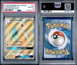 2018 POKEMON SUN & MOON DRAGON MAJESTY #67 FULL ART/DRAGONITE GX PSA 10 - Image 3