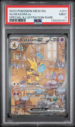 PSA 9 MINT Alakazam ex 201/165 Sv: Scarlet & Violet 151 Holo Pokemon 2023 - Image 1