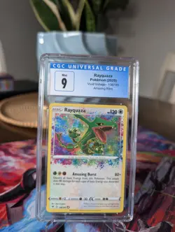 Rayquaza 138/185 Pokemon Vivid Voltage Sword & Shield Amazing Rare Graded CGC 9 - Image 1