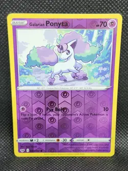 Pokemon Galarian Ponyta Sword & Shield Base Set Reverse Holo 081/202 NM Cond - Image 1