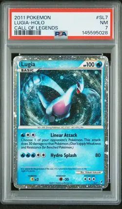 2011 POKEMON CALL OF LEGENDS #SL7 LUGIA-HOLO PSA 7 - Image 1