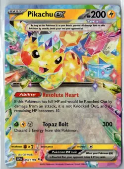 Pikachu ex - 057/191 Double Rare SV08: Surging Sparks NM Holofoil Pokemon - Image 1