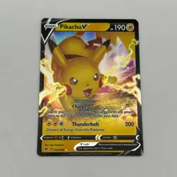 Pokemon TCG Pikachu V 043/185 SWSH04: Vivid Voltage Ultra Rare Full Art Holo NM - Image 1