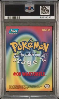 WARTORTLE Rainbow Foil 1999 TOPPS Pokemon Movie Edition E8 Rainbow Foil PSA 8 - Image 2