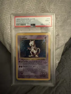 1999 POKEMON BASE SET SHADOWLESS #10 MEWTWO HOLO PSA 9 - Image 1