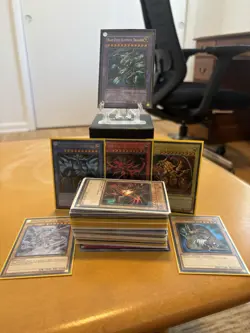 Yugioh Lot of 91 Holos & Rares + Deck Box — Blue Eyes Ultimate, God Cards, More! - Image 1