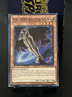 YuGiOh! - Evil HERO Adusted Gold RA04-EN029 Super Rare 1st Edition Near Mint - Image 1