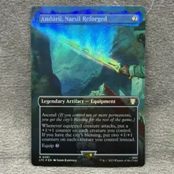 MTG Anduril, Narsil Reforged Borderless LOTR LTC #491 Foil NM Magic Card - Image 1