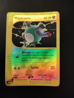Carte Pokemon Cards MAGNEMITE 52/147 Reverse Holo Aquapolis Set ENG - Image 1
