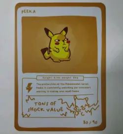 Peeka (Pikachu) 80/90 - Pokedoodles Set 1 - Pokemon Card non-holo - Image 1