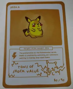 Peeka (Pikachu) 80/90 - Pokedoodles Set 1 - Pokemon Card non-holo - Image 2
