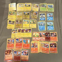 Kanto Starter Pokemon Collection Lot Of Cards Pikachu Squirtle Bulbasaur Charman - Image 1