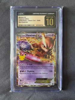CGC Pristine 10 Mewtwo EX Pokemon TCG Celebrations - Next Destinies 54/99 - Image 1