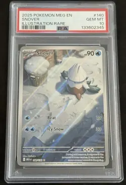 Pokemon Mega Evolution Snover 140/132 PSA 10 Illustration Rare IR Fast Ship - Image 1