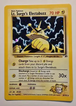 Pokemon TCG Lt. Surge's Electabuzz Gym Heroes #6 Holo - Image 1