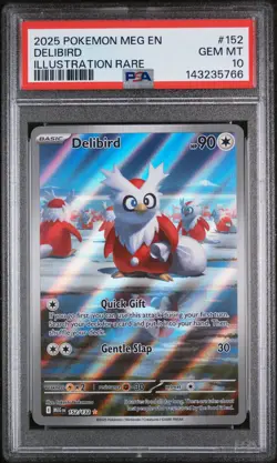 Delibird Pokemon PSA 10 Mega Evolution 152 Gem Mint - Image 1