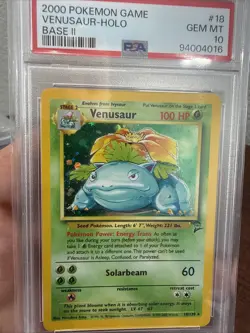 Pokemon 2000 Base Set 2 II Venusaur PSA 10 Gem Mint - Image 2