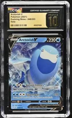 Arctovish V Pokemon (2021) Evolving Skies #48 Holo CGC PRISTINE 10 - Image 1