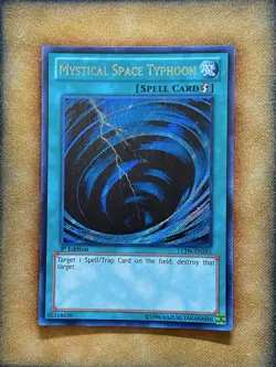 Yugioh Mystical Space Typhoon LCJW-EN285 Secret Rare 1st Ed LP - Image 1