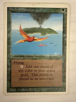 MTG: Birds Of Paradise Card Regular Revised Magic The Gathering- MP - Image 1