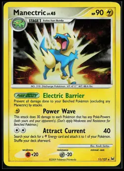 Manectric 11/127 Holo Rare Platinum Pokemon Card - Image 1