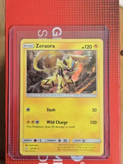 Pokemon TCG Zeraora Holo Card 52/181 SM Team Up 2019 - Image 1