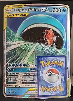Magikarp & Wailord GX SM166 Jumbo Oversize Pokemon Card Tag Team - Image 2