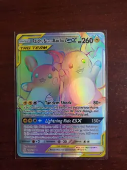 Pokemon Holo Raichu & Alolan Raichu GX241/236 Unified Minds Card Tag Team Up - Image 1