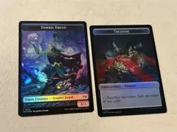 2 x mtg foil token Zombie Druid // Treasure, 0010//0016, Tarkir Dragonstorm - Image 1