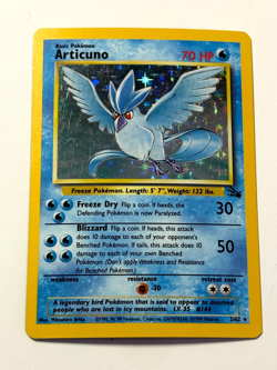 Articuno 2/62 Holo Rare MP/HP Pokemon 1999 Fossil Unlimited Card - Image 1
