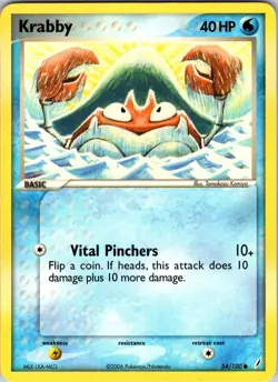 Krabby 54/100 Crystal Guardians Pokemon TCG LP Normal - Image 1