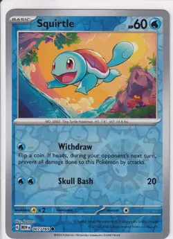 Pokemon TCG Squirtle 007/165 Cosmos Holo Scarlet & Violet 151 - Image 1