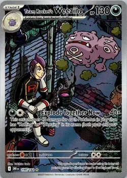 Pokemon TCG Team Rocket’s Weezing 199/182 Destined Rivals NM (SKU 1-4) - Image 1