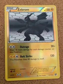 Zekrom Reverse Holo - 47/114 Pokemon Card Black and White Rare - NM - Image 1